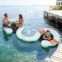 VEVOR Inflatable Floating Dock, 4.57 x 1.83 M Inflatable Dock Platform, Non-Slip Water Air Mat with Portable Carrying Bag & Detachable Ladder, Floating Water Platform Island Raft for Pool Beach Ocean