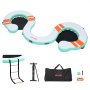 VEVOR Inflatable Floating Dock, 4.57 x 1.83 M Inflatable Dock Platform, Non-Slip Water Air Mat with Portable Carrying Bag & Detachable Ladder, Floating Water Platform Island Raft for Pool Beach Ocean