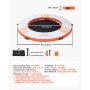 VEVOR Colchoneta para Piscina, Diámetro de 2,44 m, Flotador Inflable Gigante Redondo, con Centro de Malla Escalera Desmontable, Hamaca Inflable Isla de Agua para Piscina Playa Lago, Naranja y Blanco