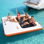 VEVOR Inflatable Floating Dock, 3.05x3.05 M Inflatable Dock Platform, Non-Slip Water Air Mat with Portable Carrying Bag and Detachable Ladder, Floating Water Platform Island Raft for Pool Beach Ocean