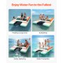 VEVOR Colchoneta para Piscina 2,44 x 1,83 m, Flotador Inflable Gigante en Forma de Rectángulo, con Malla Escalera Desmontable Rampa de Tobogán, Hamaca Inflable Isla de Agua para Piscina Playa Lago