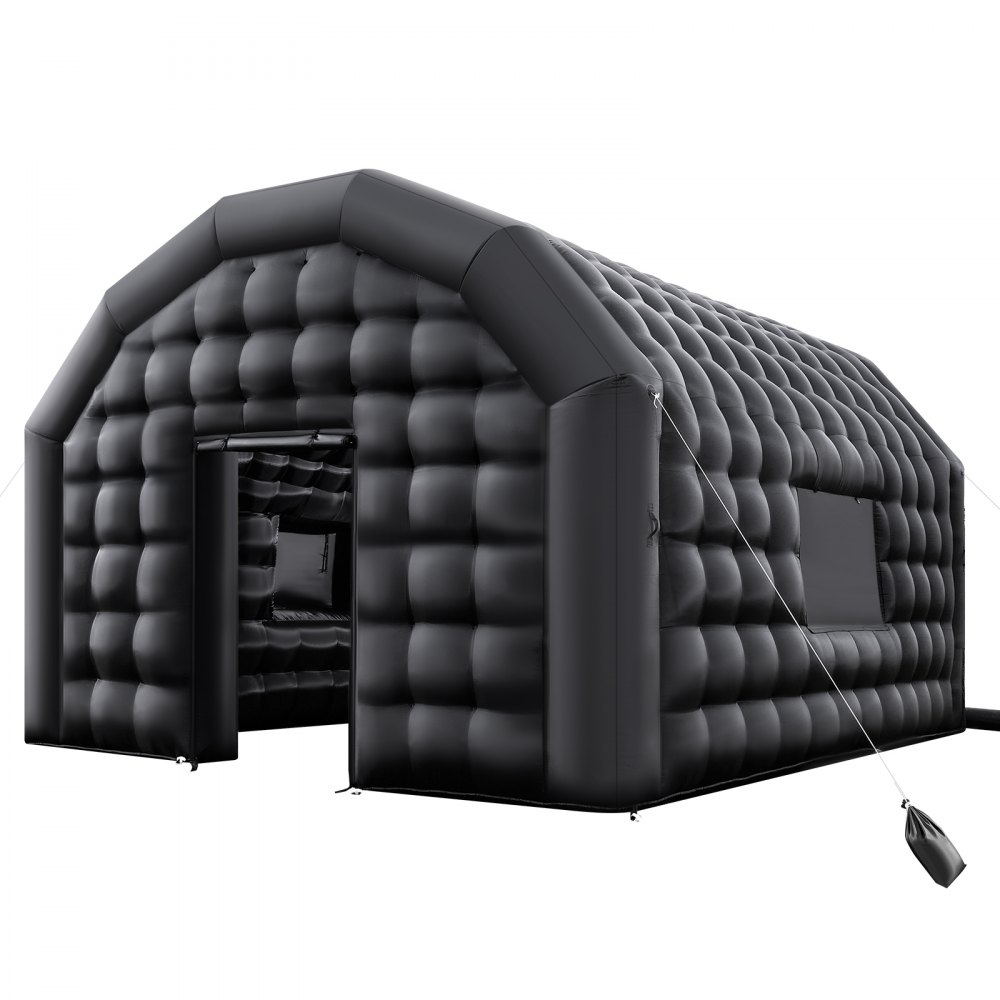 VEVOR Tienda Inflable para Fiestas, Carpa Inflable 5,4 x 5 x 4,25 m con Soplador de 680 W, Saco de Arena y 2 Ventanas, Tienda de Campaña Tipo Cubo para Eventos, Cumpleaños, Bodas y Fiestas, Negro