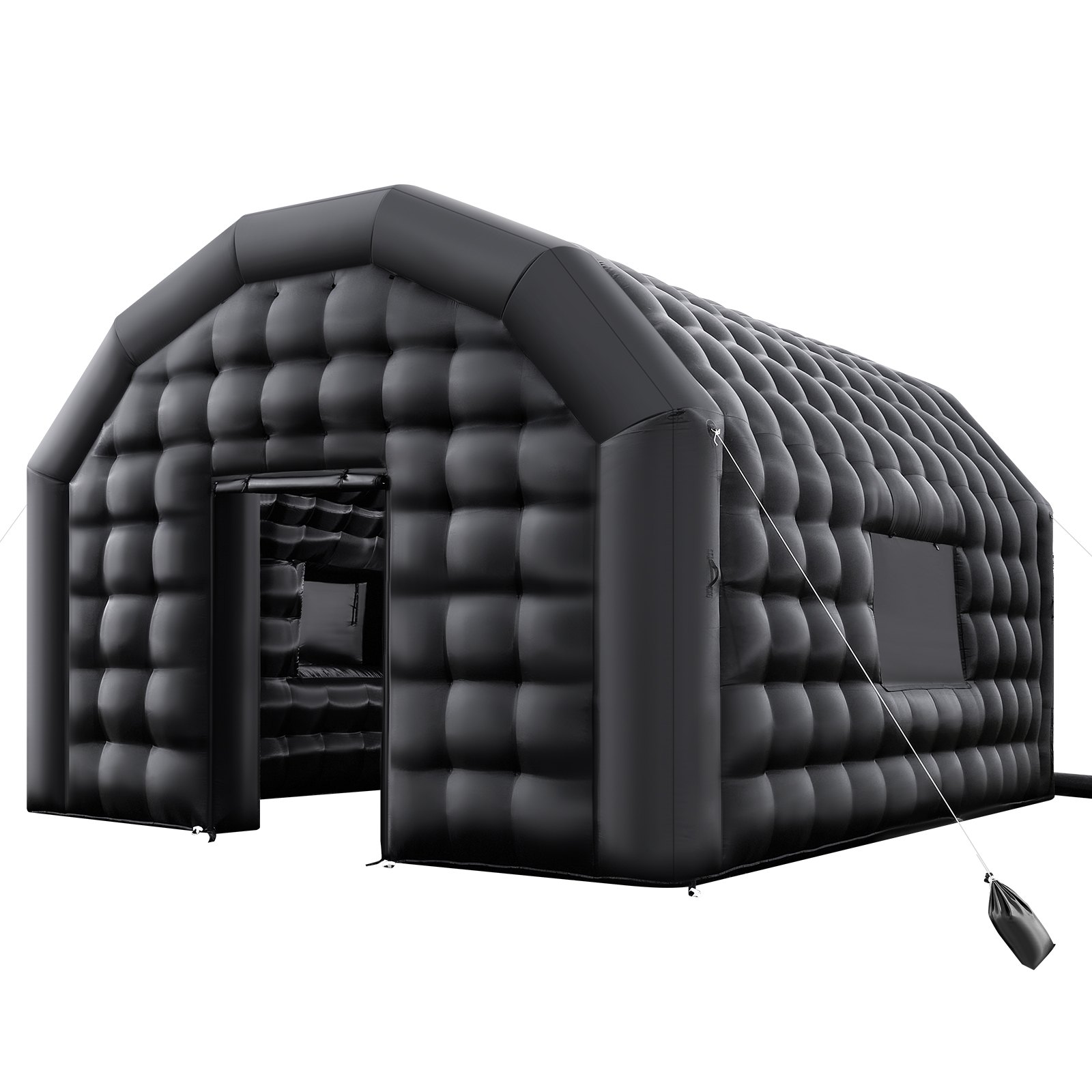 VEVOR Tienda Inflable para Fiestas, Carpa Inflable 5,4 x 5 x 4,25 m con Soplador de 680 W, Saco de Arena y 2 Ventanas, Tienda de Campaña Tipo Cubo para Eventos, Cumpleaños, Bodas y Fiestas, Negro