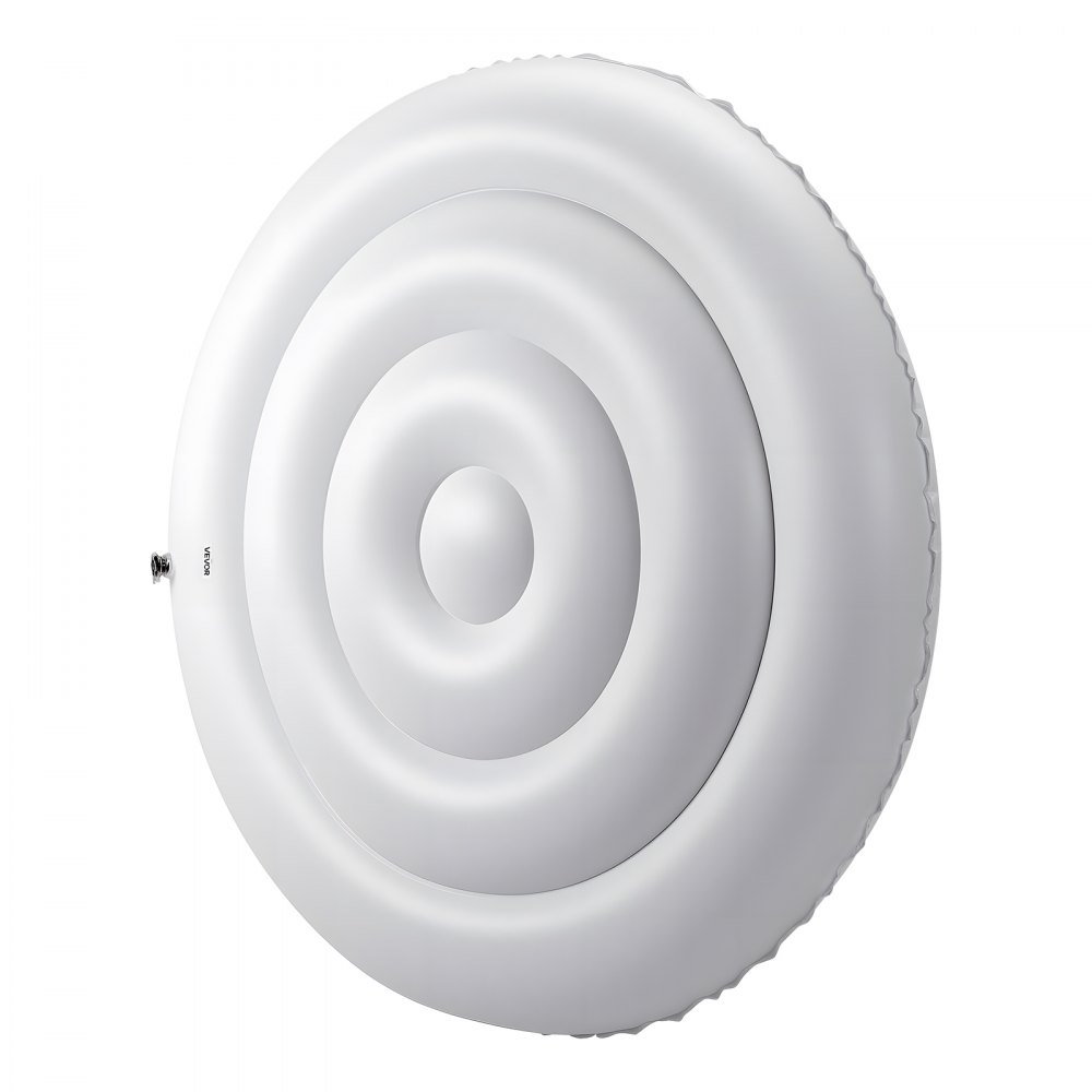 VEVOR Cubierta Inflable para Jacuzzi de Exterior 1370 x 230 mm Cubierta Protectora Redonda de Bañera Resistente a la Intemperie Funda para Piscinas de PVC Engrosado Espesor de 0,25 mm, Blanco