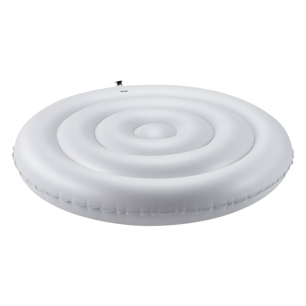VEVOR Cubierta Inflable para Jacuzzi de Exterior 1370 x 230 mm Cubierta Protectora Redonda de Bañera Resistente a la Intemperie Funda para Piscinas de PVC Engrosado Espesor de 0,25 mm, Blanco
