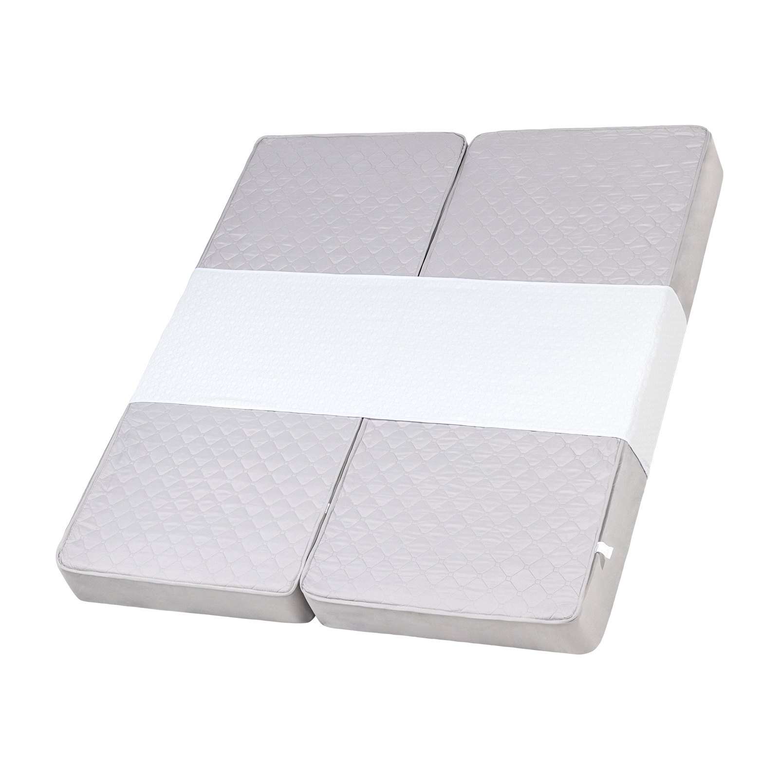 VEVOR Puente de Cama Kit de Conversión de Cama King de 2540 x 610 mm, Relleno de Espacio para Colchón de Cama Ajustable con Correa de Hebilla de Metal Resistente, Espuma Viscoelástica 25D, Blanco