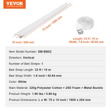 VEVOR Puente de Cama Kit de Conversión de Cama King de 1905 x 254 mm, Blanco