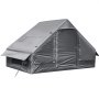 VEVOR Tienda de Campaña Inflable para 2-4 Personas con Bomba de Aire Gris, para Glamping Viaje Familiar Outdoor, con Claraboya Apertura de Chimenea Ventanas de Malla, Tela Oxford Impermeable 420D