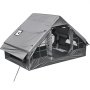 VEVOR Tienda de Campaña Inflable para 2-4 Personas con Bomba de Aire Gris, para Glamping Viaje Familiar Outdoor, con Claraboya Apertura de Chimenea Ventanas de Malla, Tela Oxford Impermeable 420D