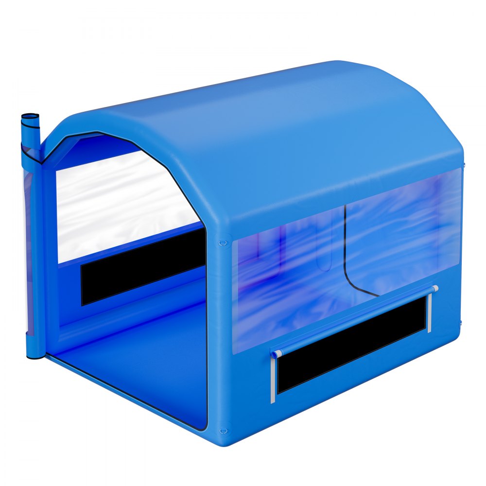 VEVOR Cabina de Pintura Inflable 3 x 2,5 x 2,5 m, Tienda de Pintura con Soplador y Sistema de Filtro de Aire, Techo Redondo, para Pintar Bicicletas, Motocicletas, Chapa Metálica Automotriz, Azul