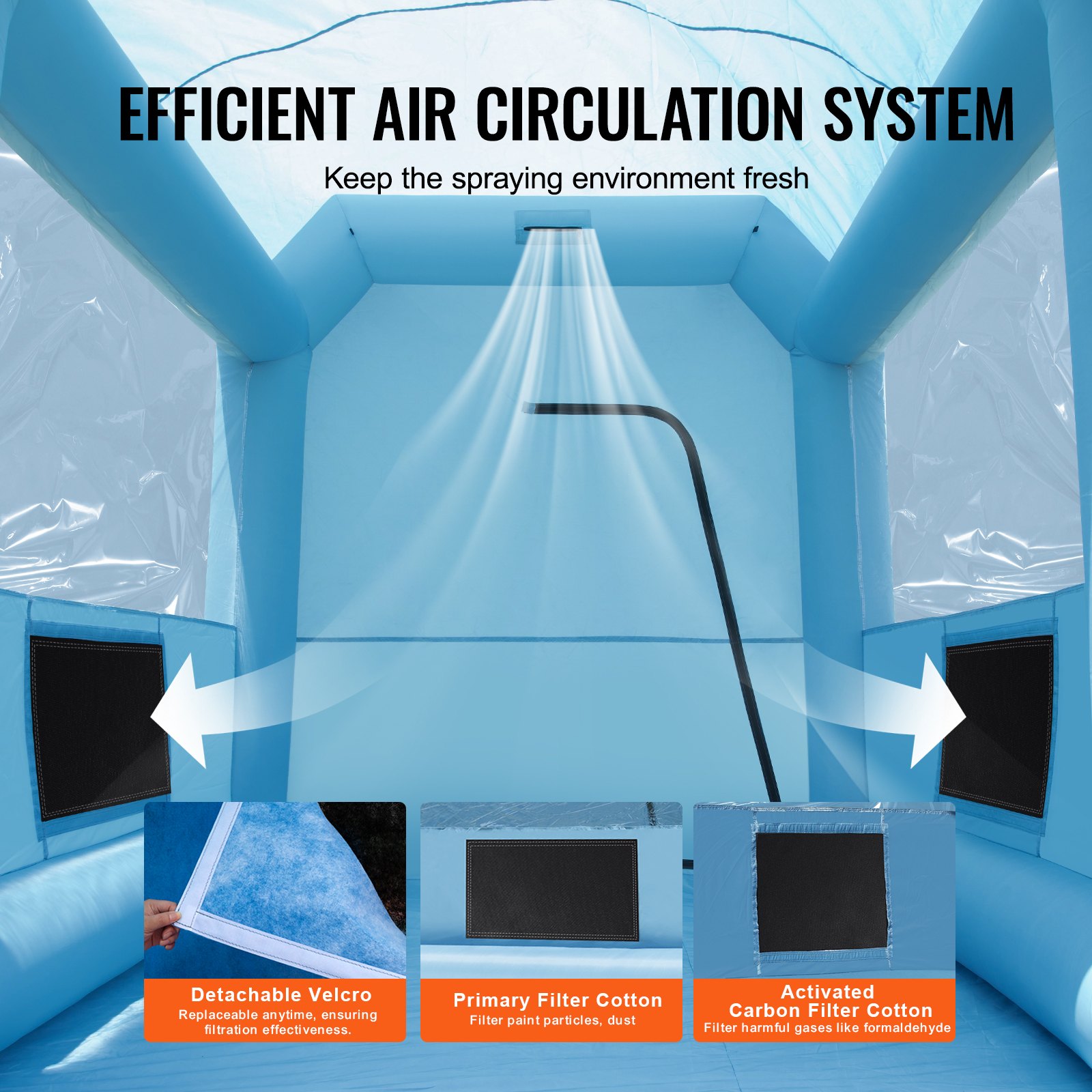 VEVOR Inflatable Paint Booth, 3.9 x 2.4 x 2.4 m Inflatable Spray Booth, with 550 W Blower & Air Filter System, Portable Car Paint Booth for Painting Motorcycles, Bicycles, and Small Furniture