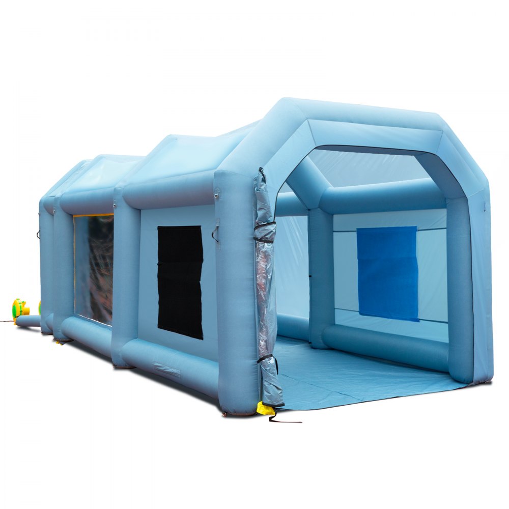 VEVOR Cabina de Pintura Inflable 6 x 3  x 2,5 m Carpa Hinchable de Pintura de Coches en Oxford 210D con Sistema de Filtración 2 Sopladores 480W + 750W Estación de Trabajo de Pintura Taller de Garaje