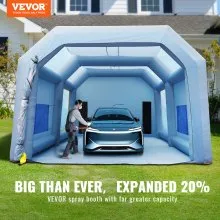 VEVOR Cabina de Pintura Inflable 10 x 6 x 4 m Carpa Hinchable de Pintura de Coches en Oxford 210D con Sistema de Filtración 2 Sopladores 950W + 1100W Estación de Trabajo de Pintura Taller de Garaje