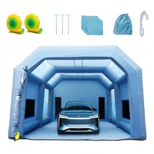 VEVOR Cabina de Pintura Inflable 10 x 6 x 4 m Carpa Hinchable de Pintura de Coches en Oxford 210D con Sistema de Filtración 2 Sopladores 950W + 1100W Estación de Trabajo de Pintura Taller de Garaje