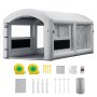 VEVOR Inflatable Paint Booth, 6 x 3 x 2.5 m, Portable Spray Booth with 550W+750W Blowers and Large Filter Cotton, Arched Roof Blow Up Painting Tent for ATV, Motorcycle, and Medium Furniture, Gray