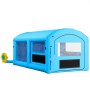 VEVOR Inflatable Paint Booth, 6 x 3 x 2.5 m, Portable Spray Booth with 550W+750W Blowers and Large Filter Cotton, Arched Roof Blow Up Painting Tent for ATV, Motorcycle, and Medium Furniture, Blue