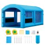 VEVOR Inflatable Paint Booth, 6 x 3 x 2.5 m, Portable Spray Booth with 550W+750W Blowers and Large Filter Cotton, Arched Roof Blow Up Painting Tent for ATV, Motorcycle, and Medium Furniture, Blue