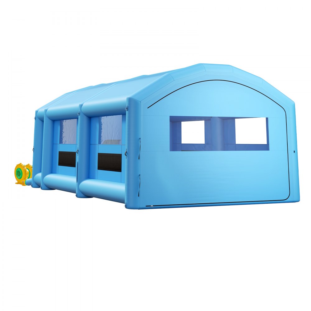 VEVOR Cabina de Pintura Inflable 10 x 6 x 4 m Sopladores de 950 W y 1100 W, Cabina de Pulverización Hinchable con Espacio para Herramientas, Sistema de Filtración, Pintura para Coche Camión, Azul