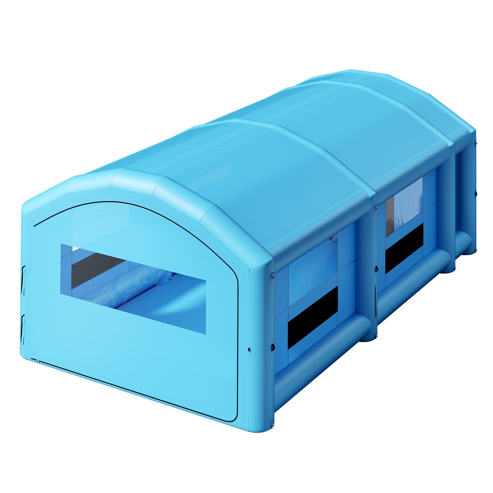 VEVOR Cabina de Pintura Inflable 10 x 6 x 4 m Sopladores de 950 W y 1100 W, Cabina de Pulverización Hinchable con Espacio para Herramientas, Sistema de Filtración, Pintura para Coche Camión, Azul
