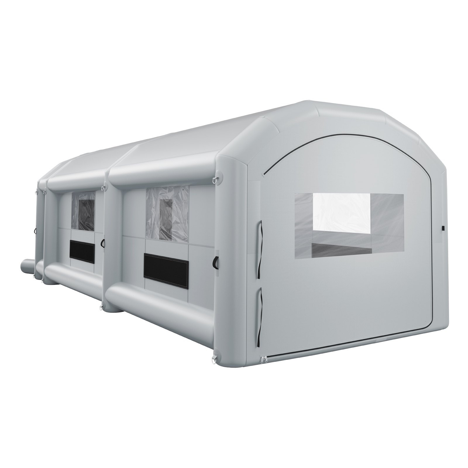 VEVOR Cabina de Pintura Inflable 12 x 5 x 4 m con Espacio para Herramientas, Cabina de Pulverización Hinchable con 2 Sopladores 950 W y 1100 W Sistema de Filtración, para Coche Camión Furgoneta, Gris