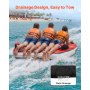 VEVOR Flotador de Arrastre Inflable para Deportes Acuáticos para 3 Personas, Flotador Remolcable 165x162 cm Capacidad de 231 kg, con Cubierta de Nailon, Asas Acolchadas, Válvula de Seguridad, Rojo