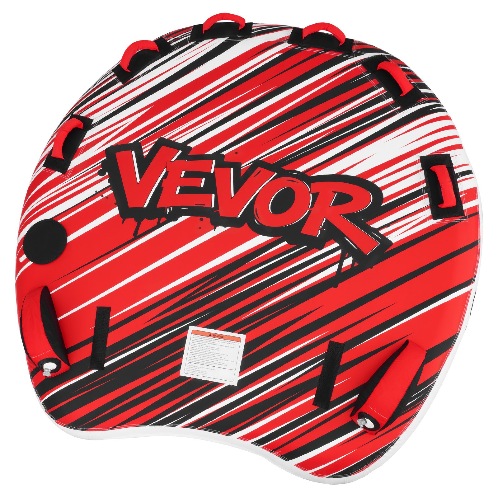VEVOR Flotador de Arrastre Inflable para Deportes Acuáticos para 3 Personas, Flotador Remolcable 165x162 cm Capacidad de 231 kg, con Cubierta de Nailon, Asas Acolchadas, Válvula de Seguridad, Rojo