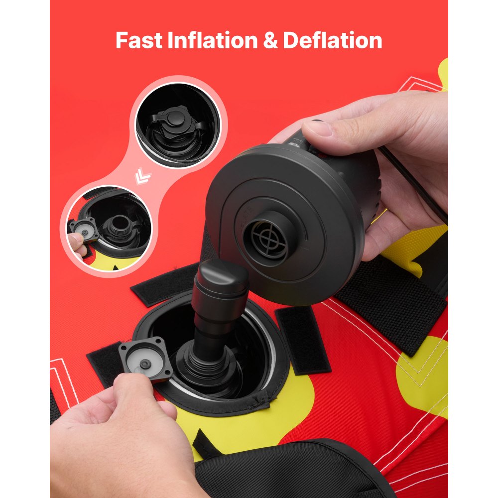 VEVOR Flotador de Arrastre Inflable para Deportes Acuáticos 130 cm, Flotador Remolcable Carga de 154 kg para 2 Personas, con Cubierta de Nailon, Almohadilla Antideslizante, Asas Acolchadas, Rojo