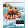VEVOR Flotador de Arrastre Inflable para Deportes Acuáticos 130 cm, Flotador Remolcable Carga de 154 kg para 2 Personas, con Cubierta de Nailon, Almohadilla Antideslizante, Asas Acolchadas, Rojo