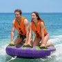 VEVOR Flotador de Arrastre Inflable para Deportes Acuáticos 130 cm, Flotador Remolcable para 2 Personas, Carga de 154 kg, con Almohadilla Antideslizante, Cubierta de Nailon, Asas Acolchadas, Morado