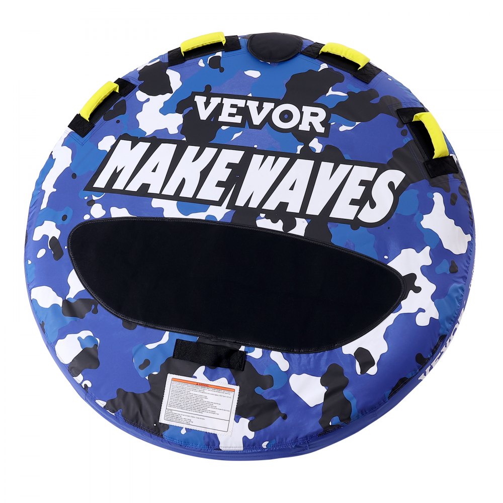 VEVOR Almohadilla Inflable con Tubo Remolcable, Carga de 154kg 1-2 Pasajeros Tubos Remolcables Redondos para Deporte Acuático de 1315mm para Barcos, Cubierta Completa de Nailon, Asas de Agarre EVA