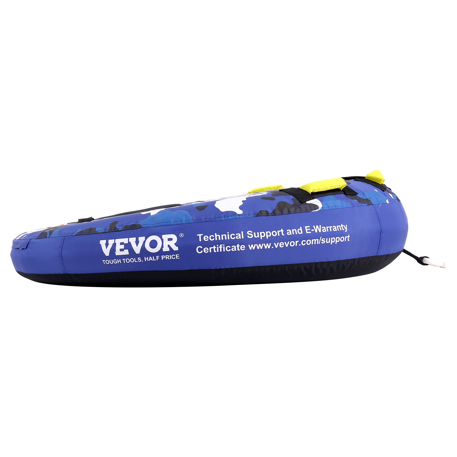 VEVOR Almohadilla Inflable con Tubo Remolcable, Carga de 154kg 1-2 Pasajeros Tubos Remolcables Redondos para Deporte Acuático de 1315mm para Barcos, Cubierta Completa de Nailon, Asas de Agarre EVA