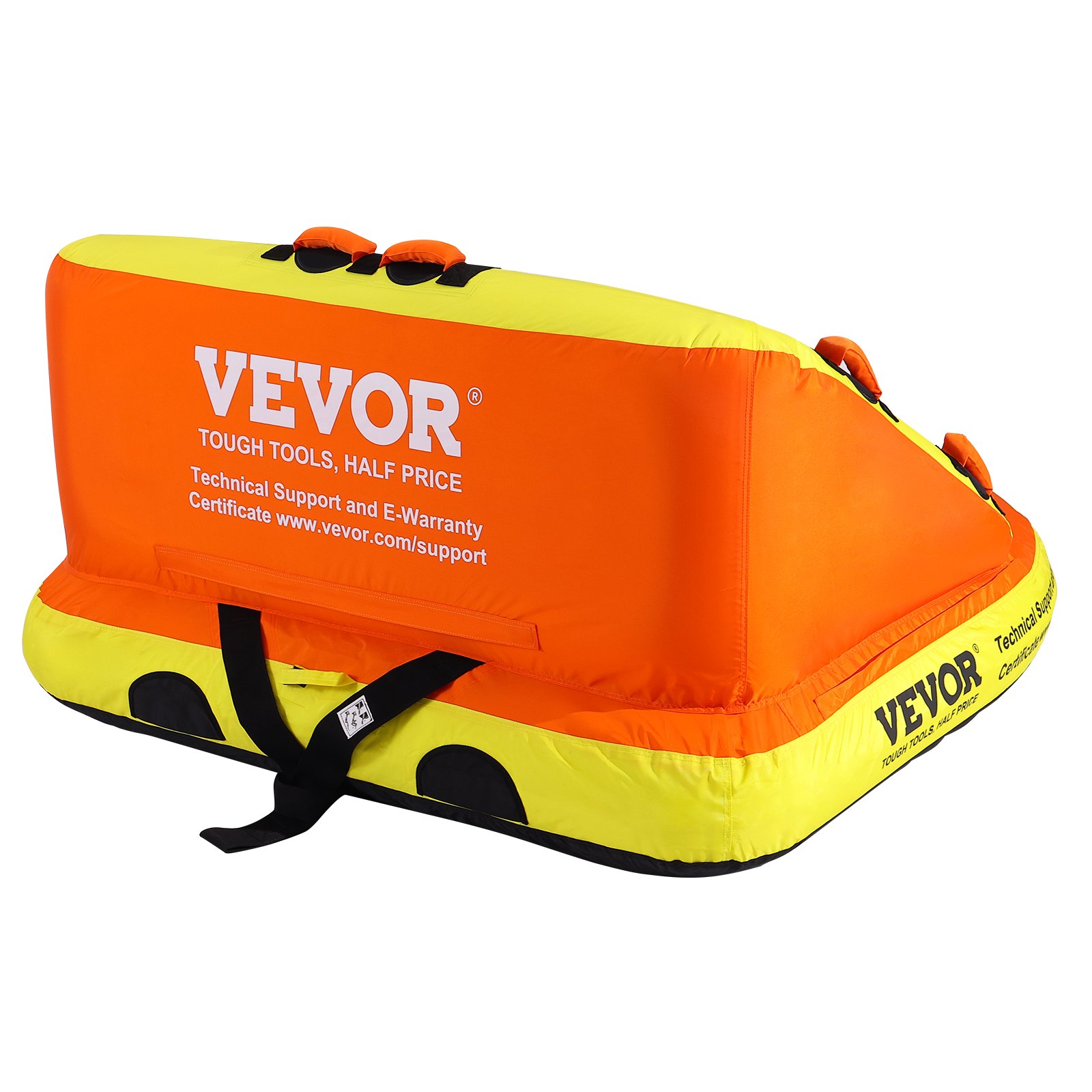 VEVOR Towing Tube for Boating, Inflatable Towing Tube for 1-2 Riders with Deck Seats and Backrest, 340 lb Watersports Towing Tube, Full Nylon Cover, EVA Grab Handles