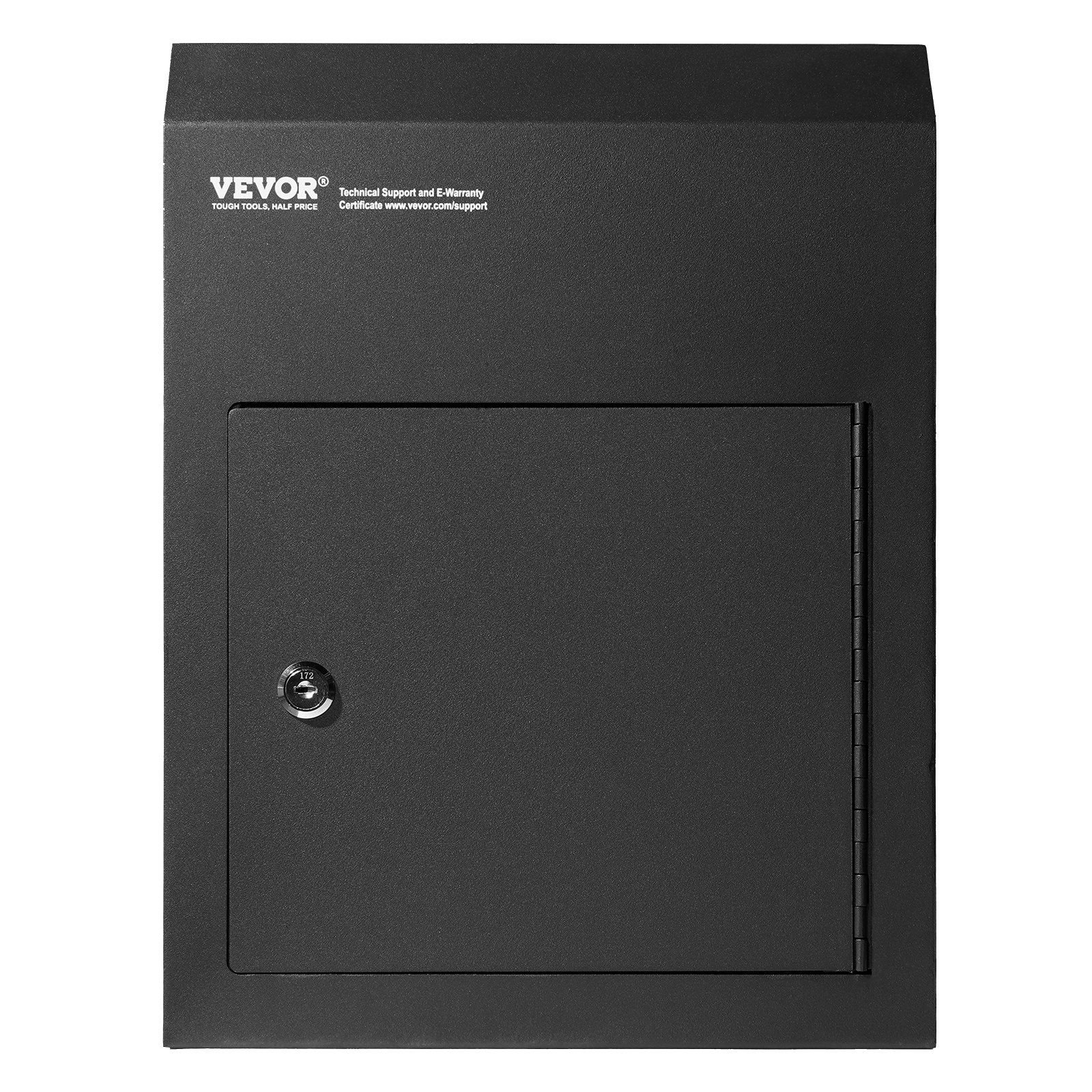 VEVOR Buzón de Puerta Empotrada 304 x 150 x 405 mm Buzón de Entrega de Correo a Través de Puerta 43 mm Acero Resistente Cerradura con Llave para Cartas, Cheques, Llaves, Hogar, Oficina, Negro
