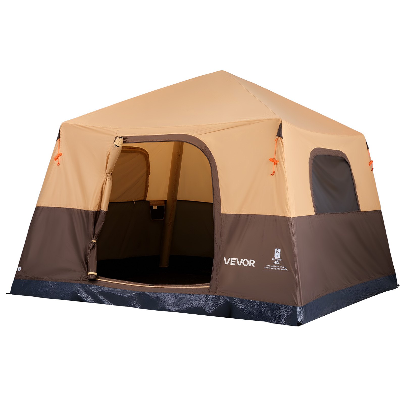 VEVOR Tienda de Campaña Inflable para 4-6 Personas, Tienda de Campaña de Inflado Automático con 2 Puertas y Ventanas de Malla, Impermeable y Portátil con Bolsa de Almacenamiento, para Viajes Glamping