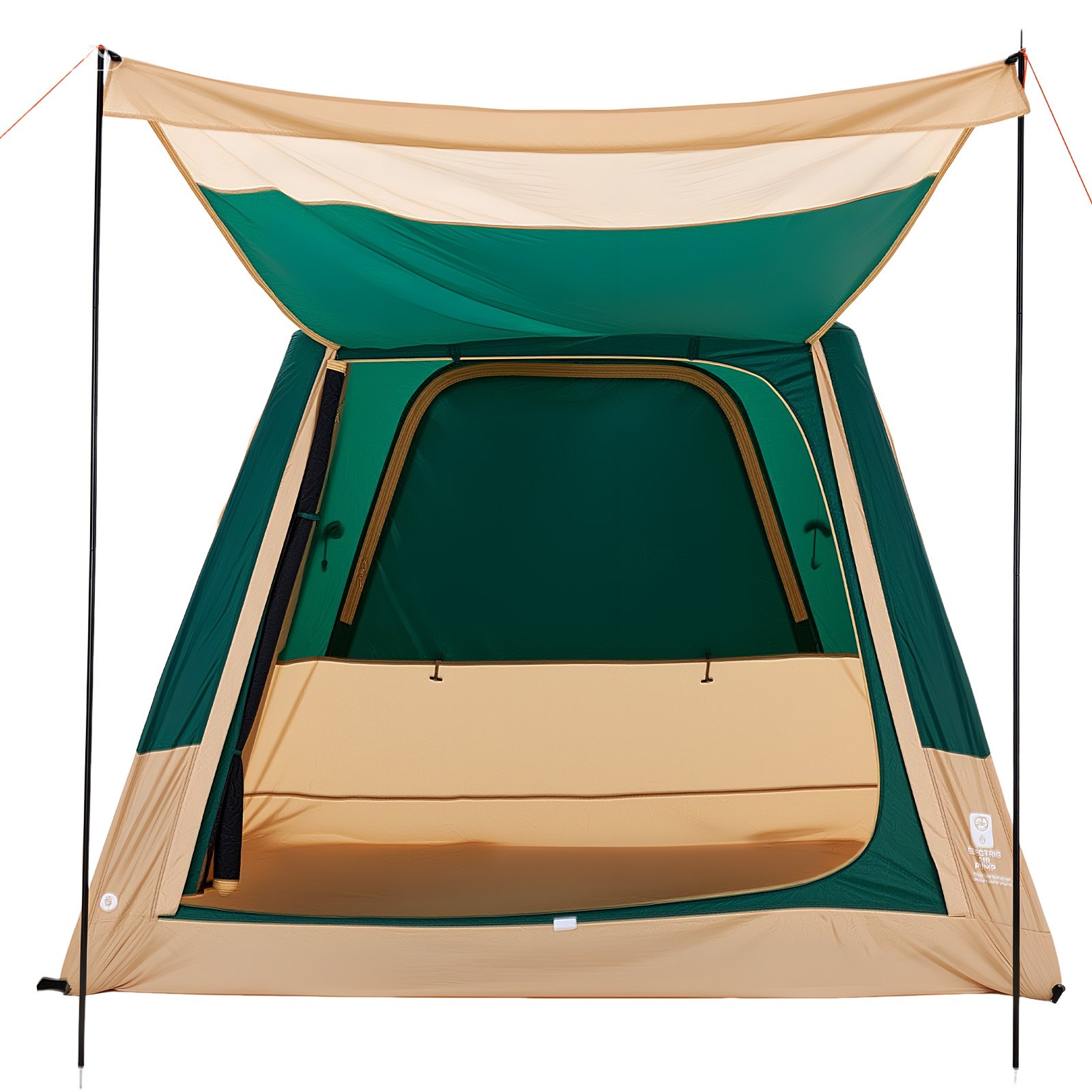 VEVOR Tienda de Campaña Inflable para 4 Personas, Tienda de Campaña con Bomba Recargable, Ventanas de Malla, Impermeable, con Bolsa de Transporte, para Familias Glaming Viajes Outdoor, Color Verde