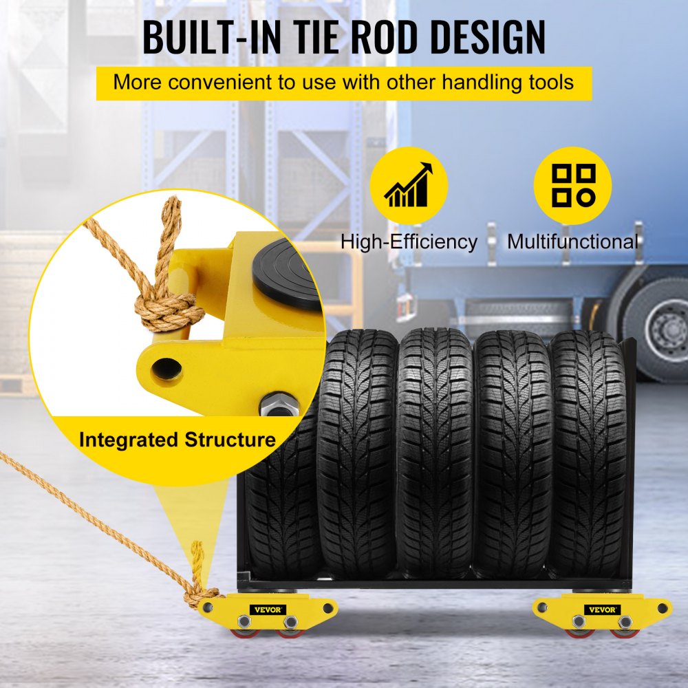 VEVOR Carro de Máquinaria Acero Fundido, Motor de Máquinaria Industrial 5987,4 kg, Máquina de Mover 11,4x8,3x4,4 Pulgadas, Patines de Equipo 4 Ruedas de PU para Almacenamiento Distribución Transporte