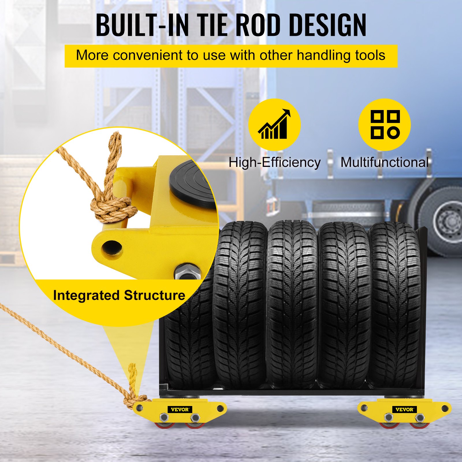 VEVOR Carro de Máquinaria Acero Fundido, Motor de Máquinaria Industrial 5987,4 kg, Máquina de Mover 11,4x8,3x4,4 Pulgadas, Patines de Equipo 4 Ruedas de PU para Almacenamiento Distribución Transporte