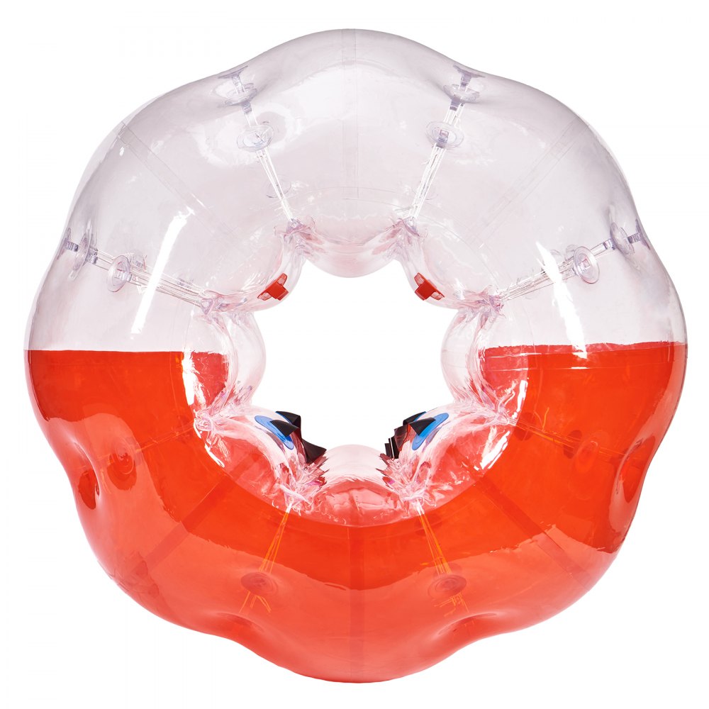 VEVOR Inflatable Bump Ball, 1 pc., 1.5 mx 1.2 m, Human Collision Ball, PVC Body Bubble Bounce Ball for Outdoor Activities, Transparent + Red Inflatable Bumper Ball