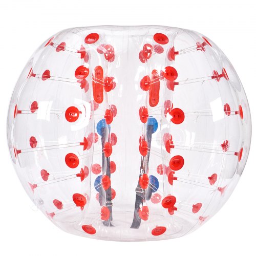 VEVOR Bola de Choque Inflable Bola de Choque de Parachoques 1,5 m x 1,2 m Bola de Colisión Humana Bola de Rebote de Burbuja de Cuerpo de PVC Transparente + Bola de Parachoques Inflable de Puntos Rojos