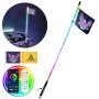 VEVOR Látigo de luz LED de 36 pulgadas con aplicación y control remoto RF, impermeable 360° espiral RGB con 2 banderas, decoración de iluminación para UTV, ATV, motocicletas, RZR, Can-Am, camiones