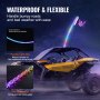 VEVOR Látigo de luz LED de 48 pulgadas con aplicación y control remoto RF, impermeable 360° espiral RGB con 2 banderas, decoración de iluminación para UTV, ATV, motocicletas, RZR, Can-Am, camiones