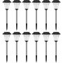 VEVOR Luces solares para jardín impermeable IP44 Lámparas solares para camisas, 12 piezas, panel solar de poliéster, faros solares y exteriores de acero