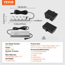 VEVOR Generador de Niebla Ultrasónica de 10 Cabezales 7000 ml/h IP67 Impermeable