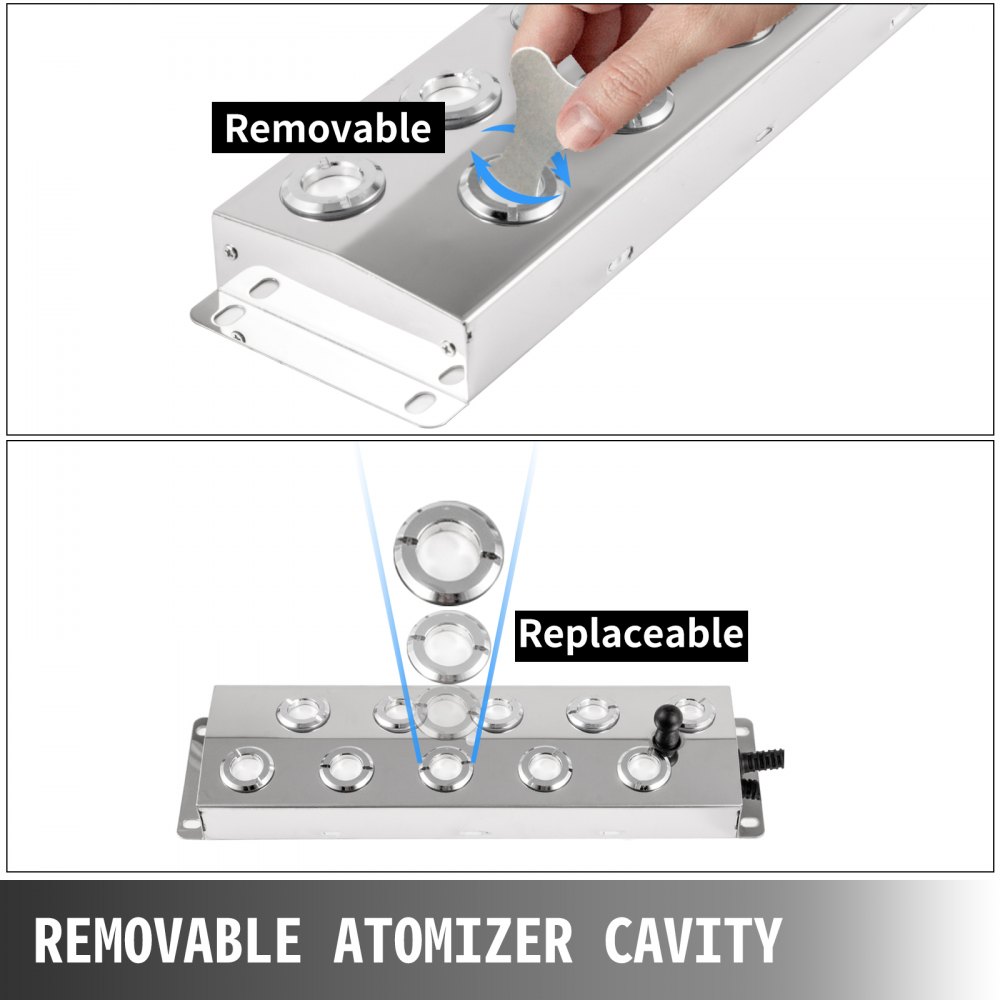Vevor Nebulizador Ultrasónico De Niebla 10 Cabezas Impermeable Para Estanque