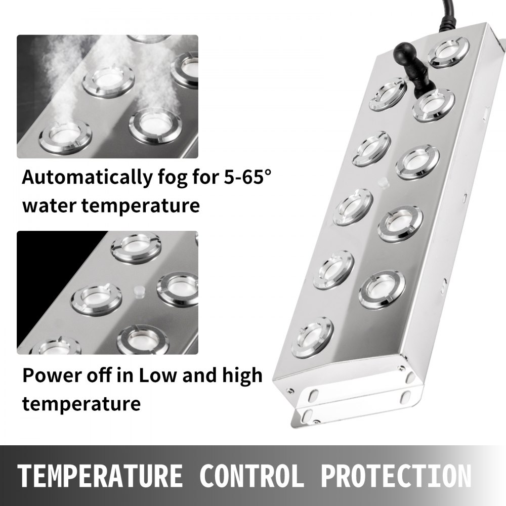 Vevor Nebulizador Ultrasónico De Niebla 10 Cabezas Impermeable Para Estanque