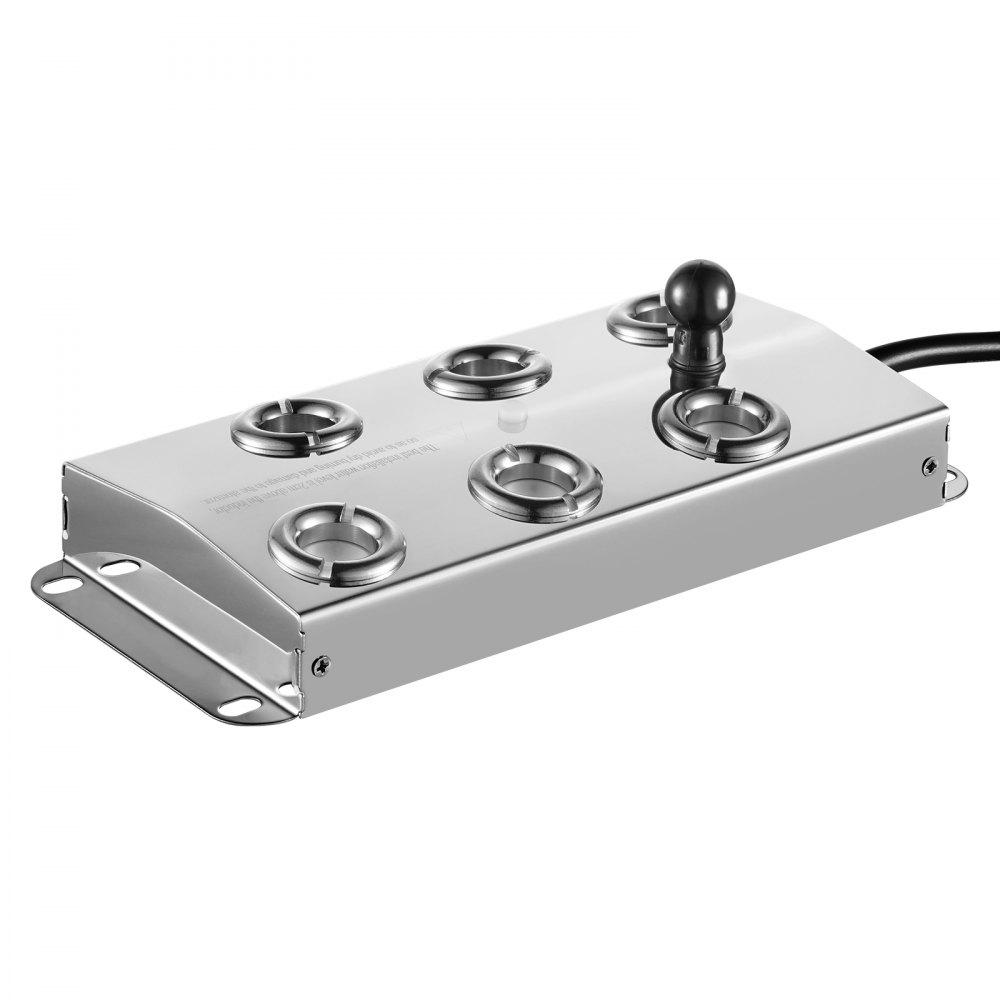 VEVOR - Generador de niebla ultrasónico de 6 cabezales, 4500 ml/h, generador de niebla con fuente de alimentación impermeable IP67 de 165 W, boya, discos de repuesto, para estanque, jardín, rocalla, invernadero, decoración de Halloween