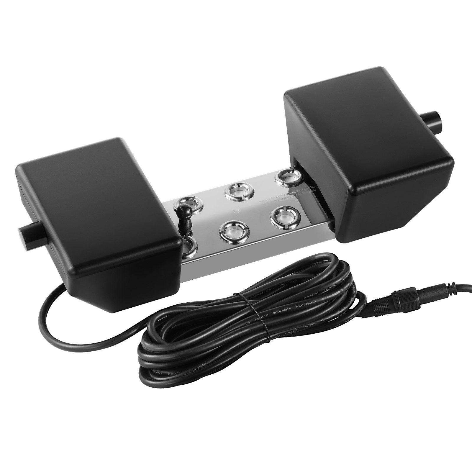 VEVOR - Generador de niebla ultrasónico de 6 cabezales, 4500 ml/h, generador de niebla con fuente de alimentación impermeable IP67 de 165 W, boya, discos de repuesto, para estanque, jardín, rocalla, invernadero, decoración de Halloween