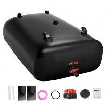 VEVOR Tanque de Agua Blanda, Depósito de Agua Flexible Plegable de PVC 1000D, Bolsa Flexible Portátil de Gran Capacidad de 1000 L para Riego de Jardines, Camping y Prevención de Incendios, Negro