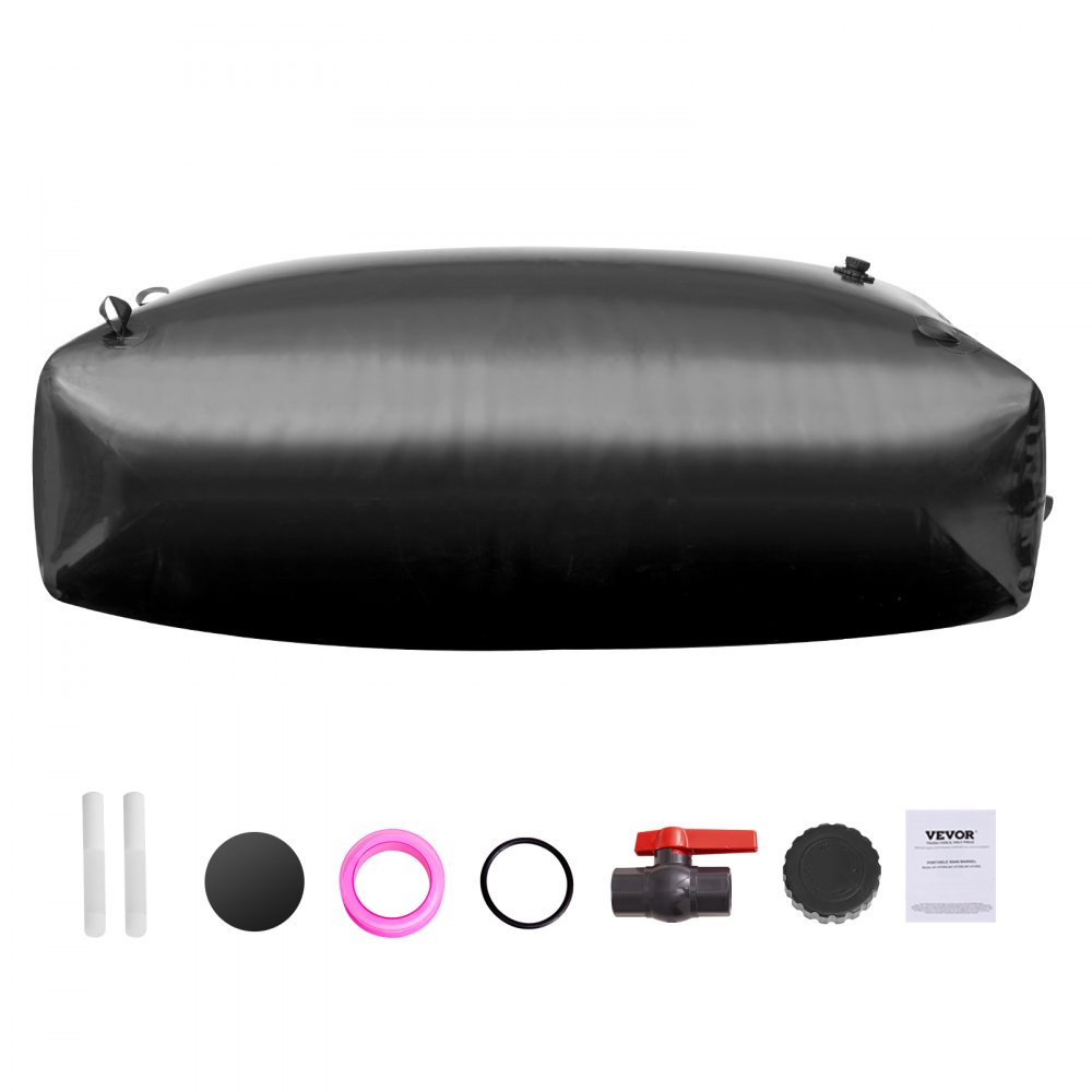 VEVOR Vejiga de Almacenamiento de Agua 1000L Tanque de Agua Plegable de PVC 1000D Contenedor Blando de Agua de Portátil Bolsa de Agua Gran Capacidad para Prevención de Incendios, Autocaravana, Negro