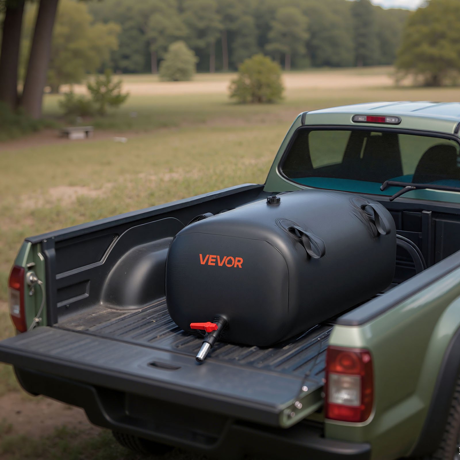 VEVOR ​Vejiga del Almacenamiento de Agua con Válvula 113 L, Bolsa de Agua de PVC Doble Capa 1000D, Portátil y Plegable, Resistente a Fugas, para Autocaravanas, Camiones, Uso en Exteriores, Negro